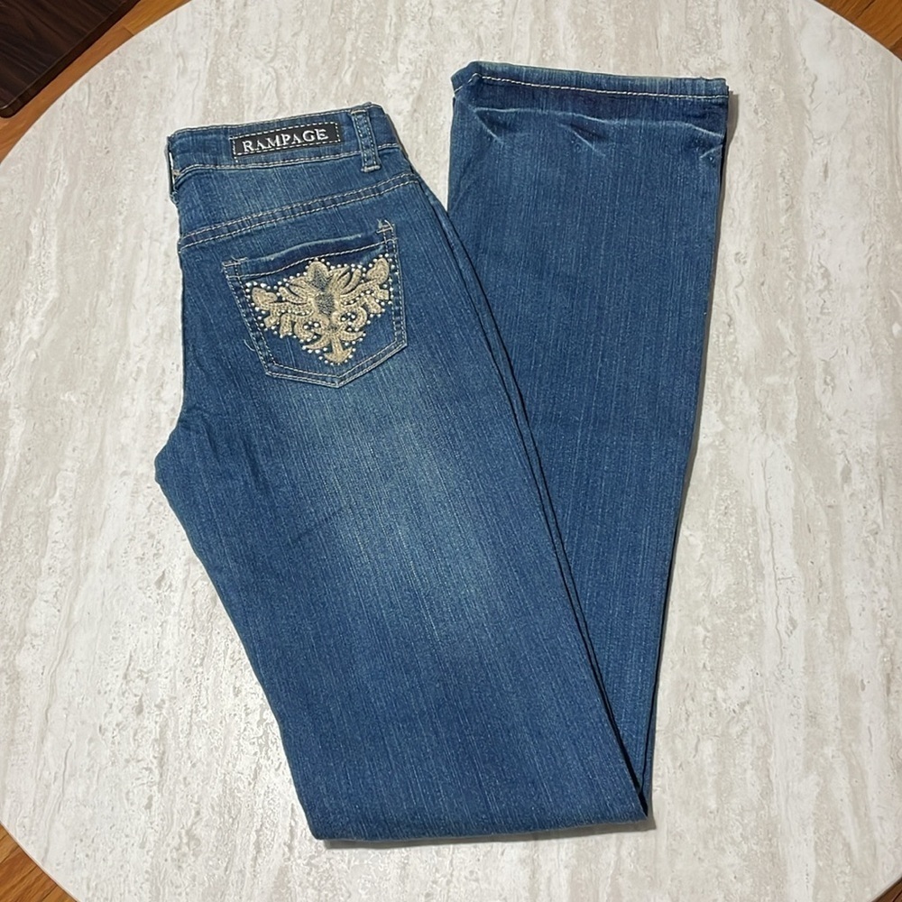 NWT Rampage Premium Rhinestone Jeans *0 *Inseam 32 - Picture 6 of 6